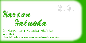 marton halupka business card